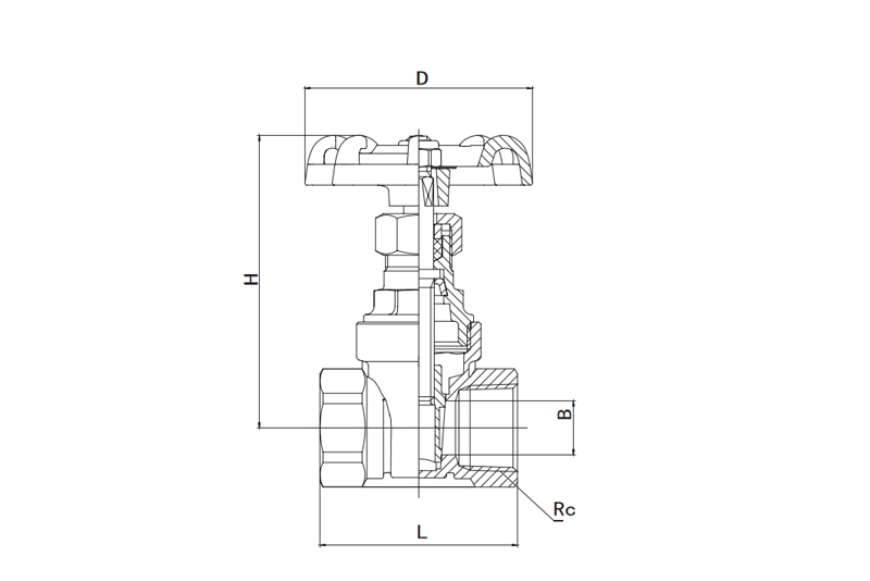 黃銅閘閥(足通孔） Z15W-20T