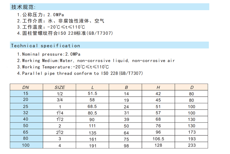  黃銅球閥 Q11F-20T