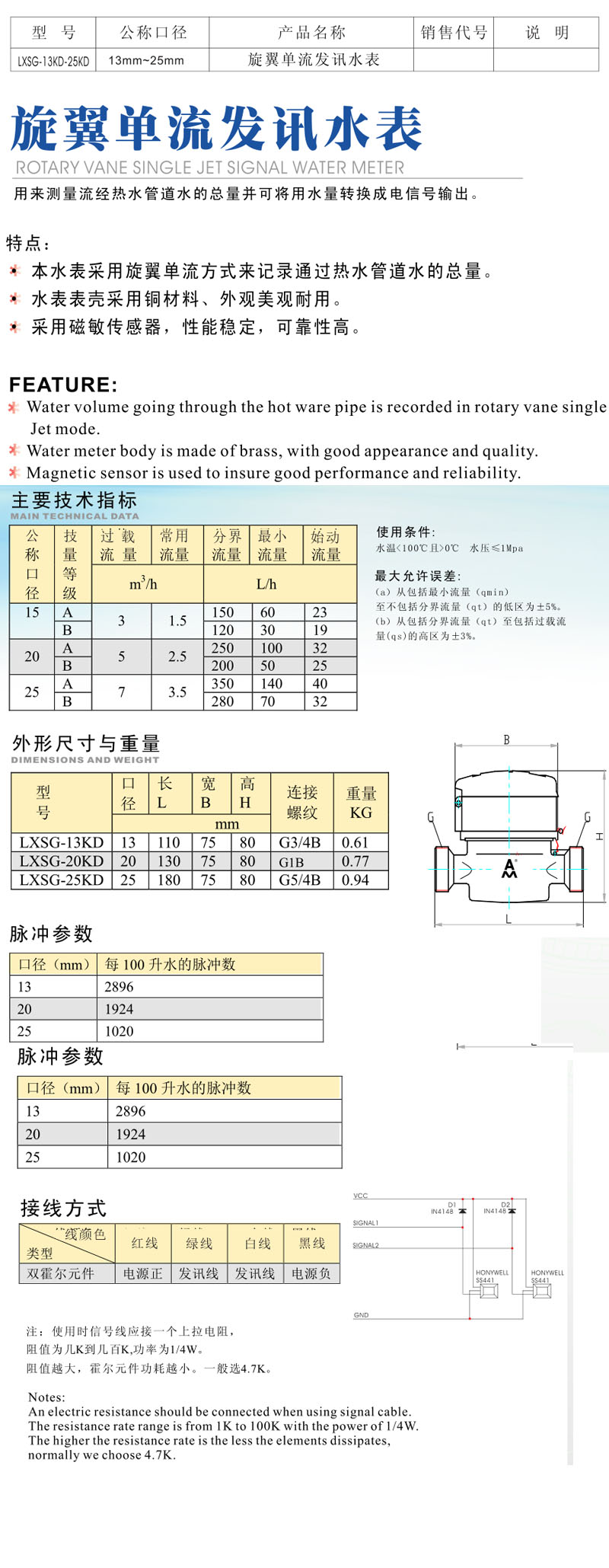 旋翼單流發(fā)訊水表