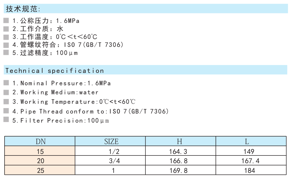 黃銅反沖洗過濾器 SY21-16T