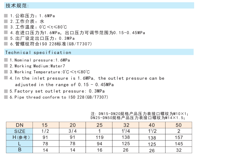 719黃銅過濾型減壓閥 Y12X-16T