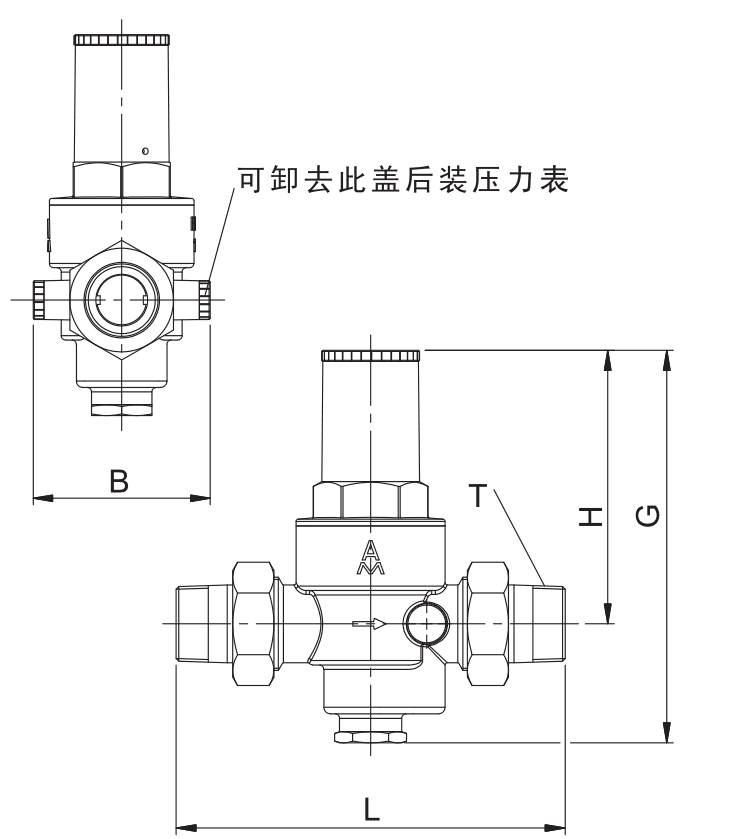 745黃銅可調(diào)式減壓閥Y22X-16T